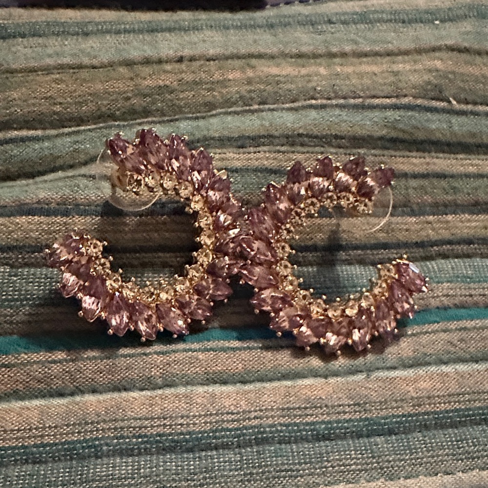 Elegant Purple Crystal Earrings